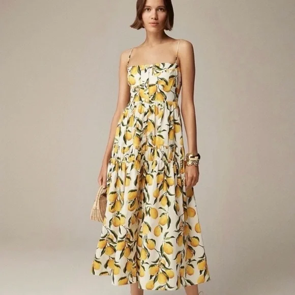 J. Crew A-Line Limoncello Midi Dress - Picture 1 of 5